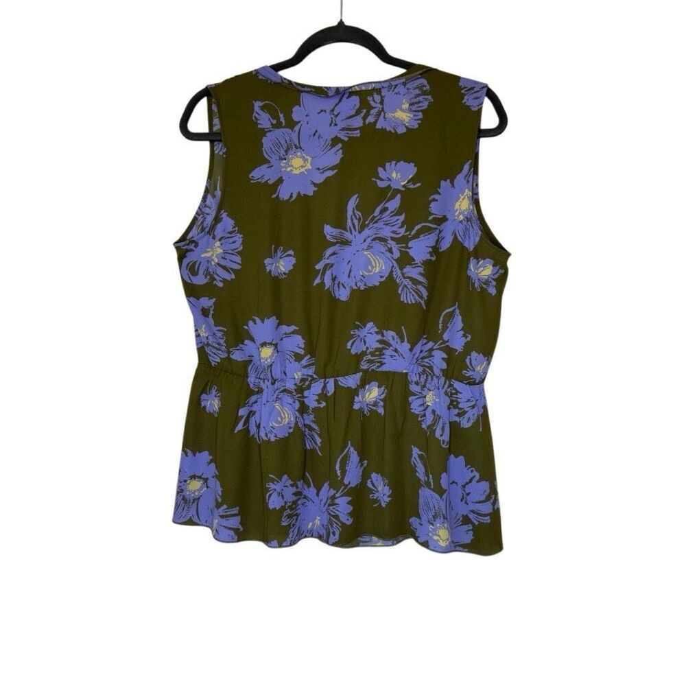 CAbi Celebrity Olive Grn & Lilac Sleeveless Top Sz M Casual, Career - Picture 3 of 13